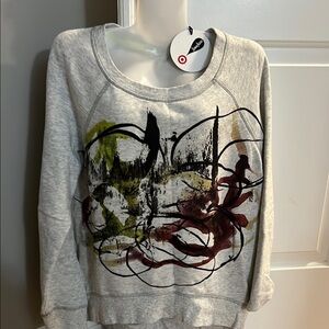 Target Prosnza Schouler Neiman Marcus Gray Graphic Sweatshirt Size M